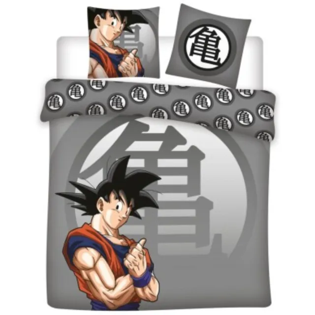 KGS Promolinge Dragon Ball Z Beddengoedset - Dekbedovertrek 220x240 cm + 2 Kussenslopen 65x65 cm Grijs
