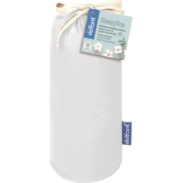 Velfont Respira - Luxe Waterdichte Matrasbeschermer en Hoeslaken - 2-in-1 - Ademend en Zacht - Organisch katoen - 200x200cm - Wit