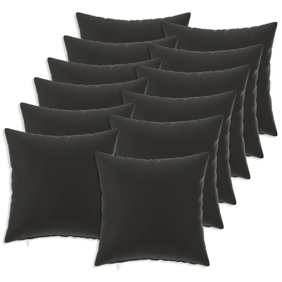 vidaXL Kussensloop 12 st HEERLEN Zwart 50 x 50 cm Polyester, foto 3