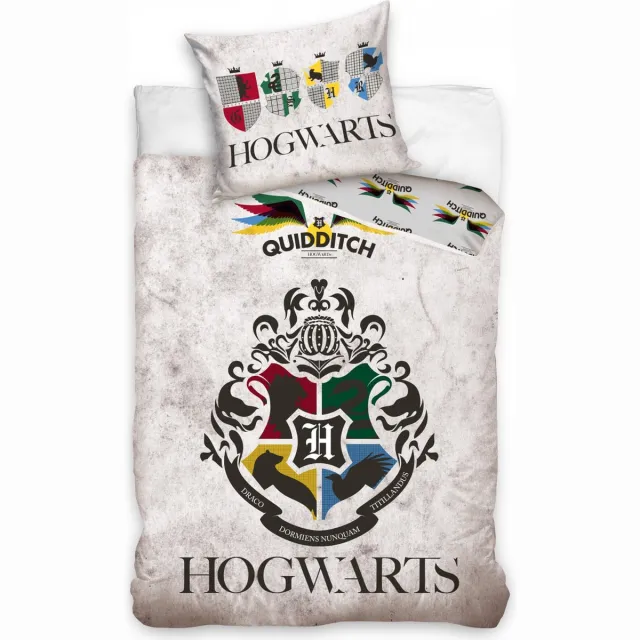 Harry Potter Dekbedovertrek Quidditch Classic - Eenpersoons - 140 x 200 cm - Katoen Crème