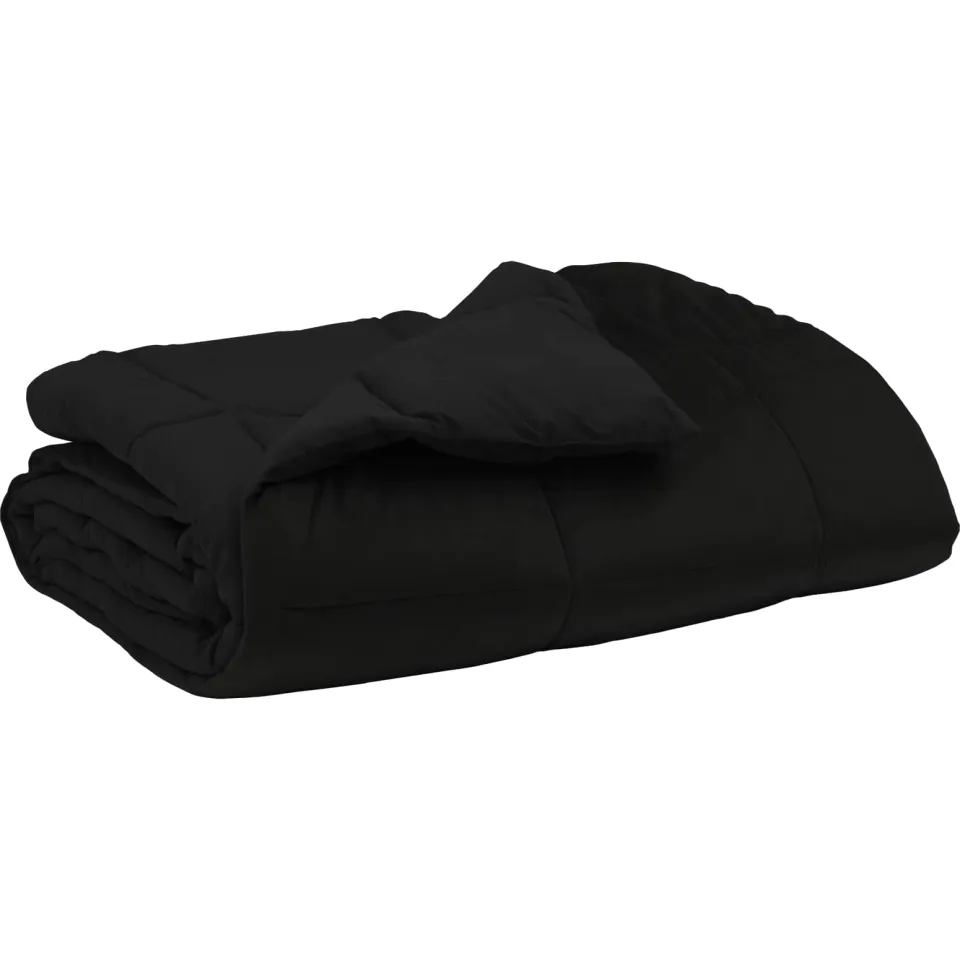 vidaXL Vol jaar dekbed 155 x 200 cm Microfiber (100% polyester) Zwart, foto 3