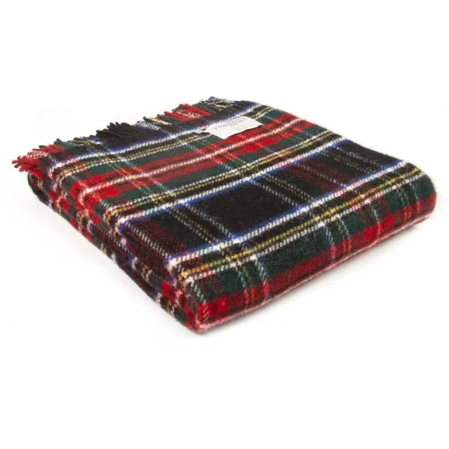 Tweedmill Plaid Tartan Black Stewart - 150x183 - Nieuw Wol - Tweedmill UK Zwart