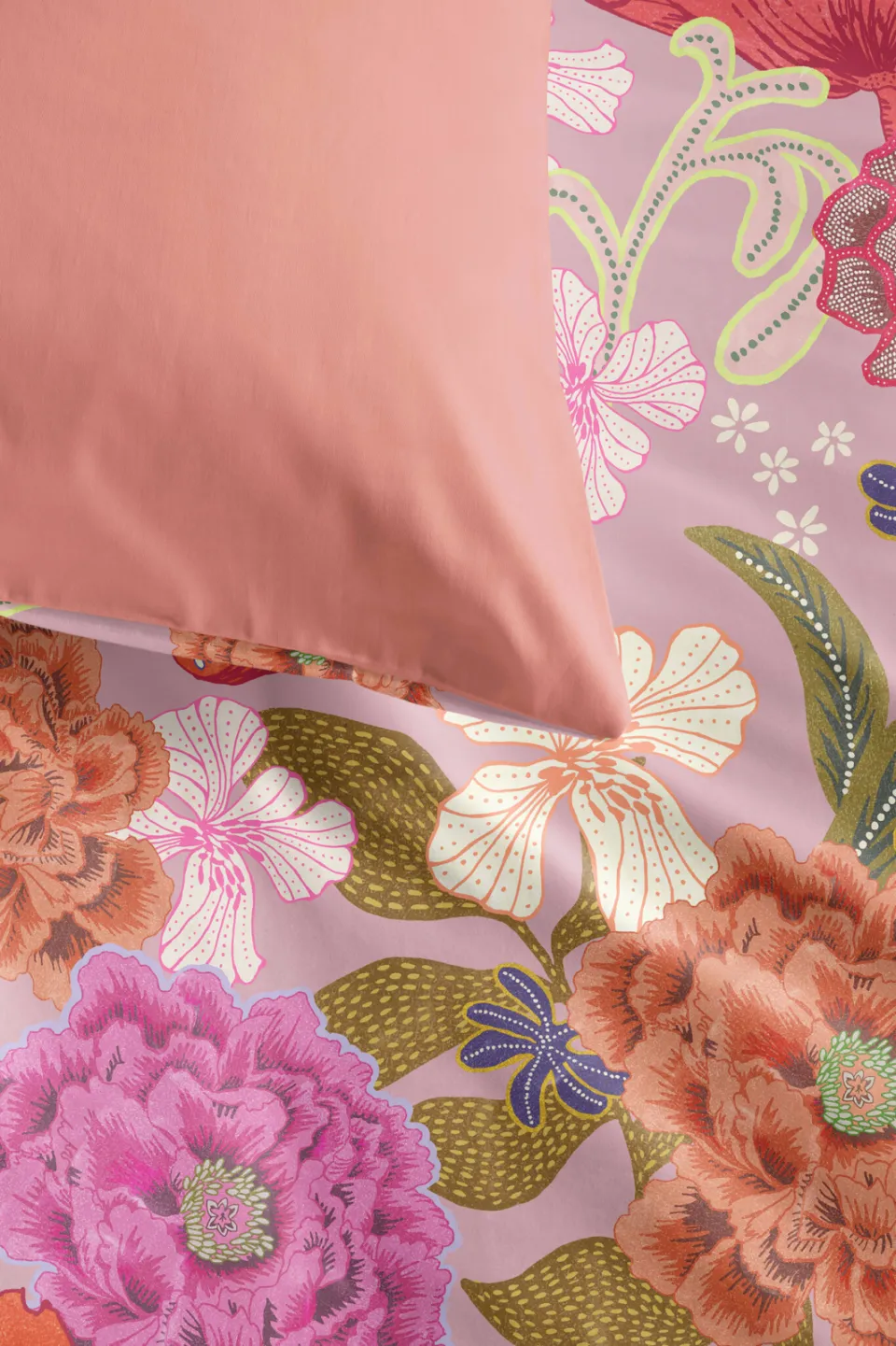 Oilily katoenen dekbedovertrek bloemenprint roze, foto 4