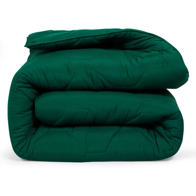 DoubleDry 2 in 1 Dekbed 240x200 - Lits Jumeaux wasbaar dekbed zonder overtrek - donker groen