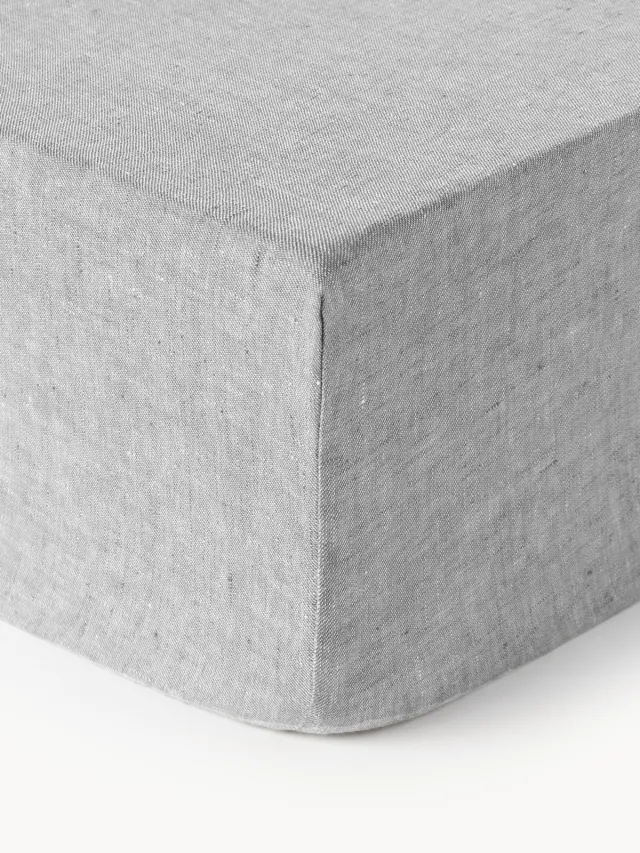 Westwing Collection Boxspring hoeslaken Linna, linnen Grijs