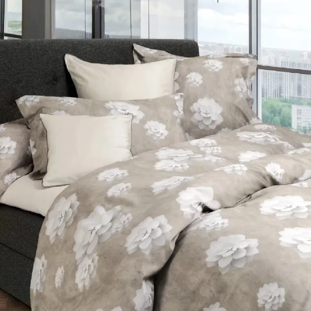 Signoria dekbedovertrek Estro Beige/Grey 260x220 cm incl. slopen 65x65 cm