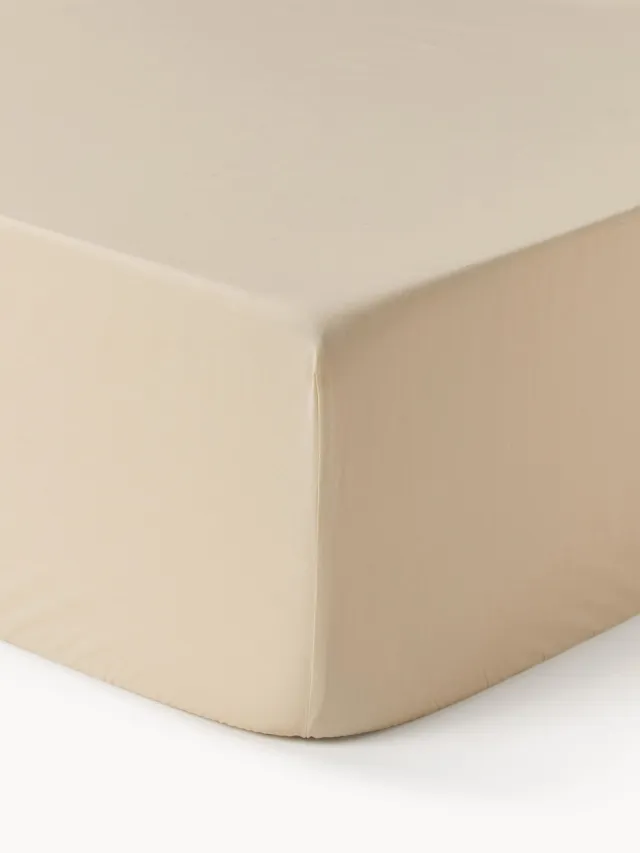Westwing Collection Hoeslaken Elsie, katoen perkal Beige