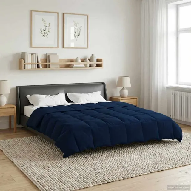 vidaXL Vol jaar dekbed 220 x 240 cm Microfiber (100% polyester) Blauw
