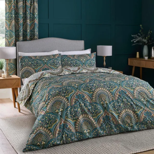 Ibenzoa Omkeerbaar dekbedovertrek met Marokkaans design voor super kingsize bed Blauw