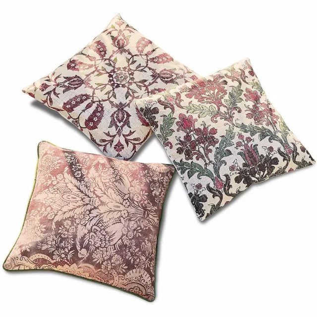 Loberon Kussenhoes set van 3 Camden violet/roze