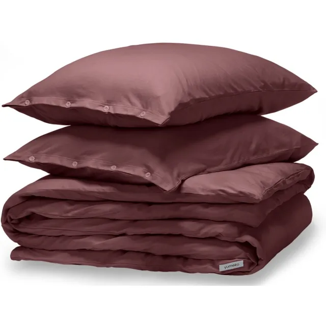 Yumeko dekbedovertrek jersey evening roze 200x220 + 2/60x70 - Biologisch & ecologisch Evening Rose