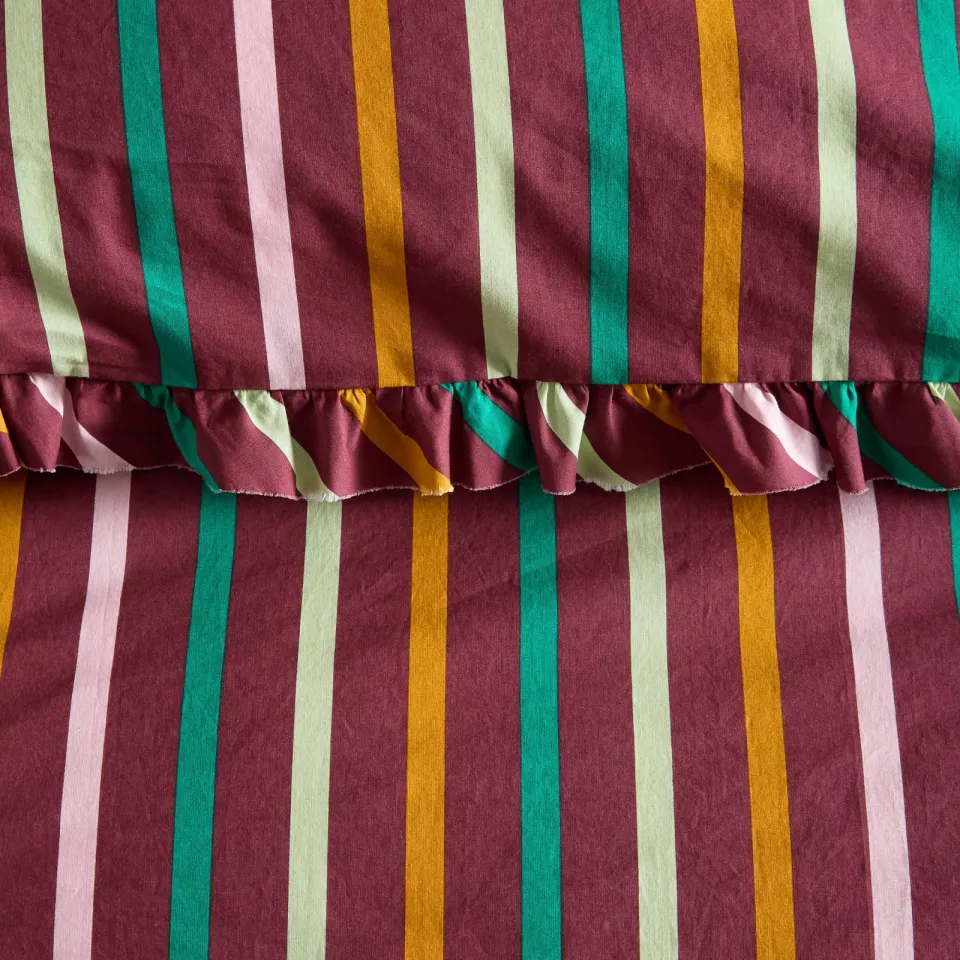 NOUS Living katoenen kussensloop met print donkerrood, foto 7