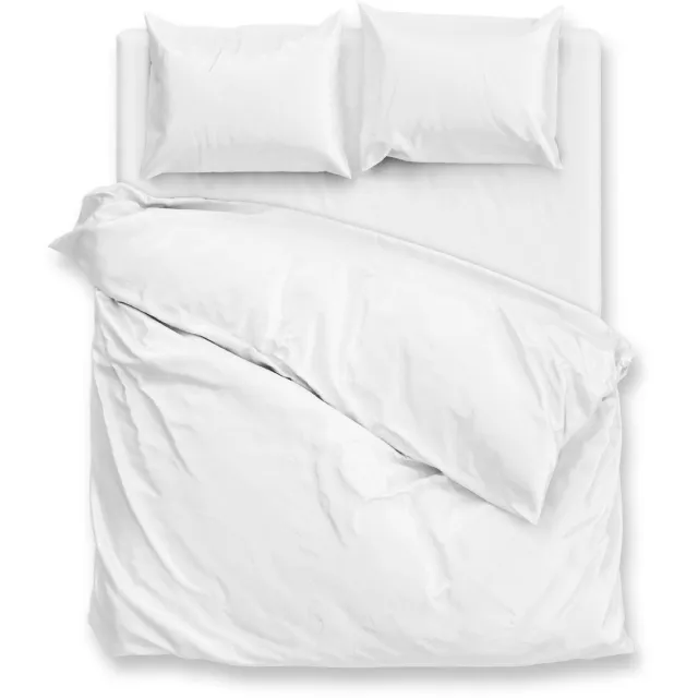 Zohome Dekbedovertrek Perkal - Dekbedovertrek - Deken - White - 100% Katoen-Perkal - Uni - 2 slopen 60/70 cm Crystal White
