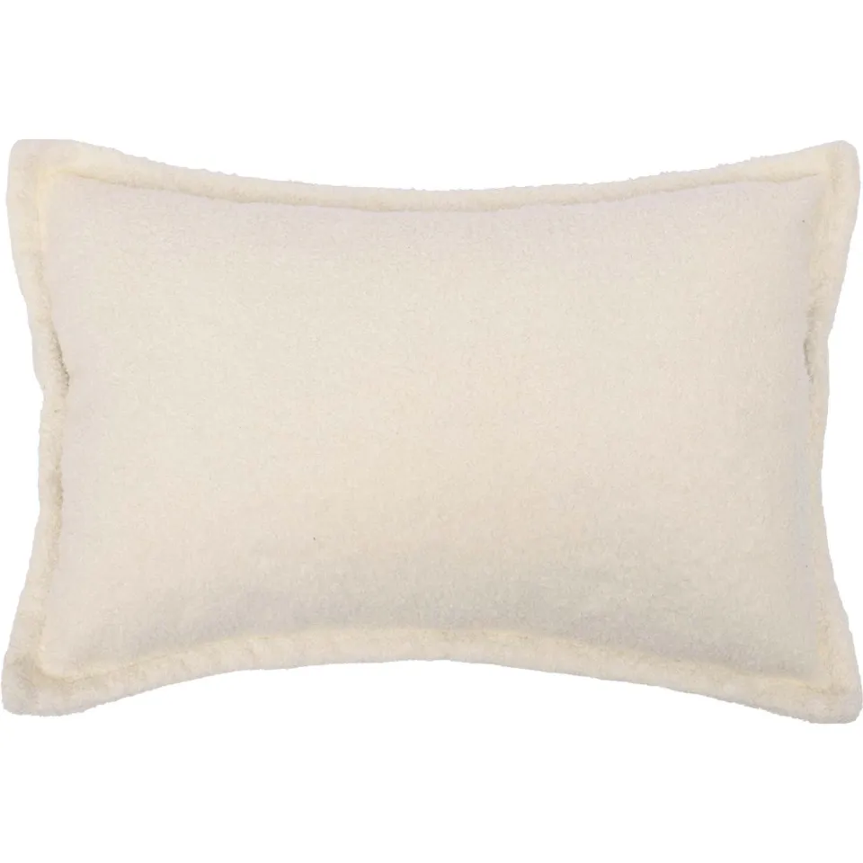 vidaXL Kussensloop 2 st HOUTEN Crèmekleurig 50 x 70 cm Bouclé