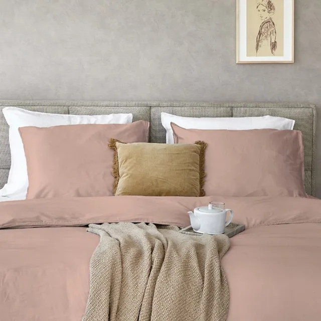 Dreamers Den 2-PACK kussenslopen gewassen Katoensatijn 300 TC Pastel Brique - 2x60x70cm
