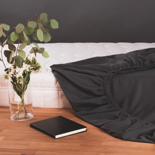 Blumtal Hoeslaken - Fitted Sheet - Jersey - Katoen - 180 x 200 x 30 cm - Antraciet