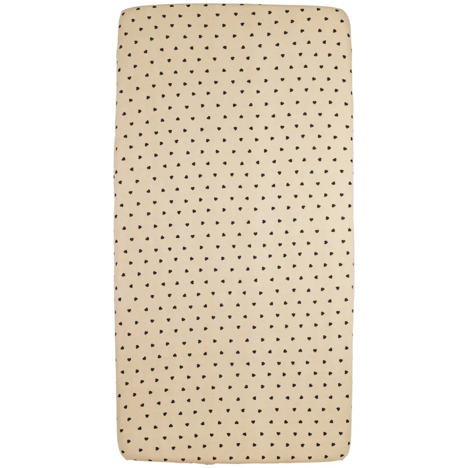 Meyco hoeslaken ledikant Sweet Heart beige/zwart, foto 2