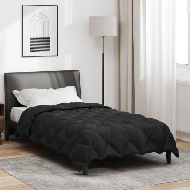 vidaXL Winter Dekbed 155 x 200 cm 450 gsm Microvezel Zwart