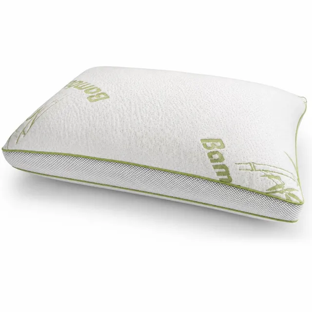 Beau Maison Bamboe 3D Pillow - 50 x 70 cm Wit en groene letters