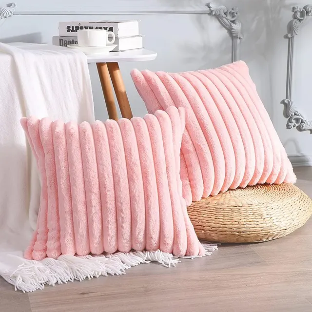 HAUSS SPOLE Fluwelen Kussensloop- Roze - Kussenslopen 50 X 50 Cm - Set Van 2 - Kussenhoes - Kussenhoezen - Sierkussens - Pluche Stof