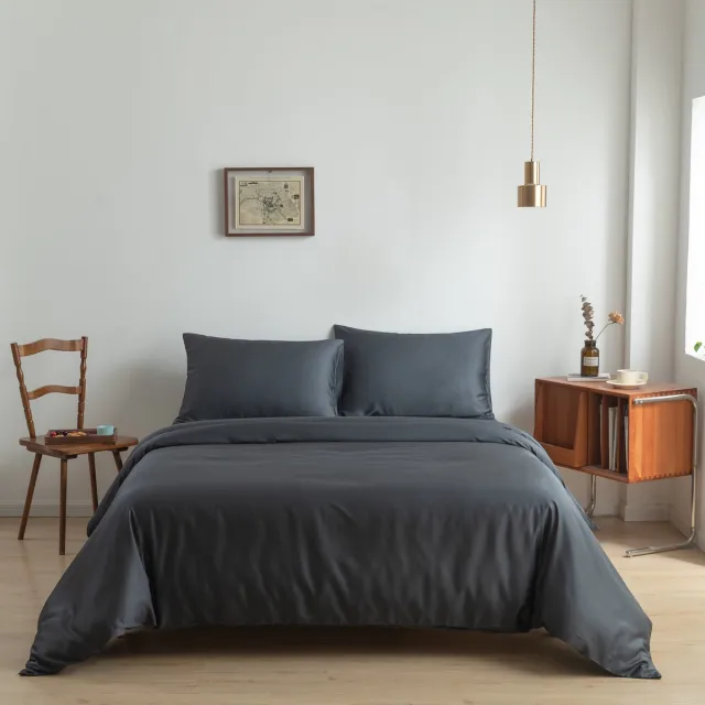 Boomba Bamboo Bamboe dekbedovertrek Space Blue donkerblauw 140x200 cm – zacht, ademend & duurzaam | Boomba Bamboo® Donker blauw