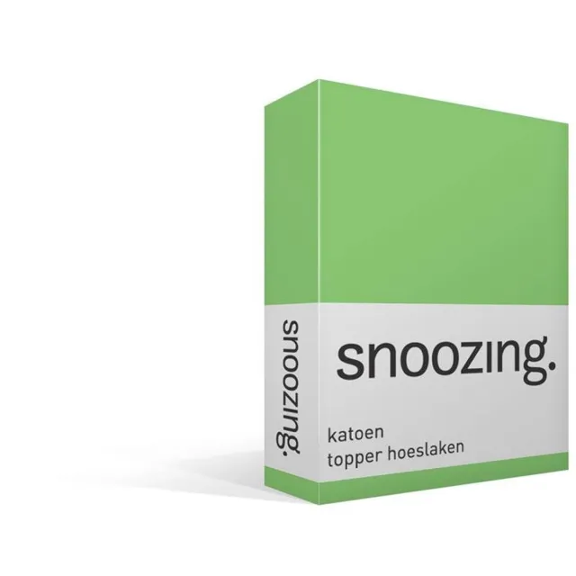Snoozing Katoen - Topper - Hoeslaken - Eenpersoons - 100x220 cm - Lime