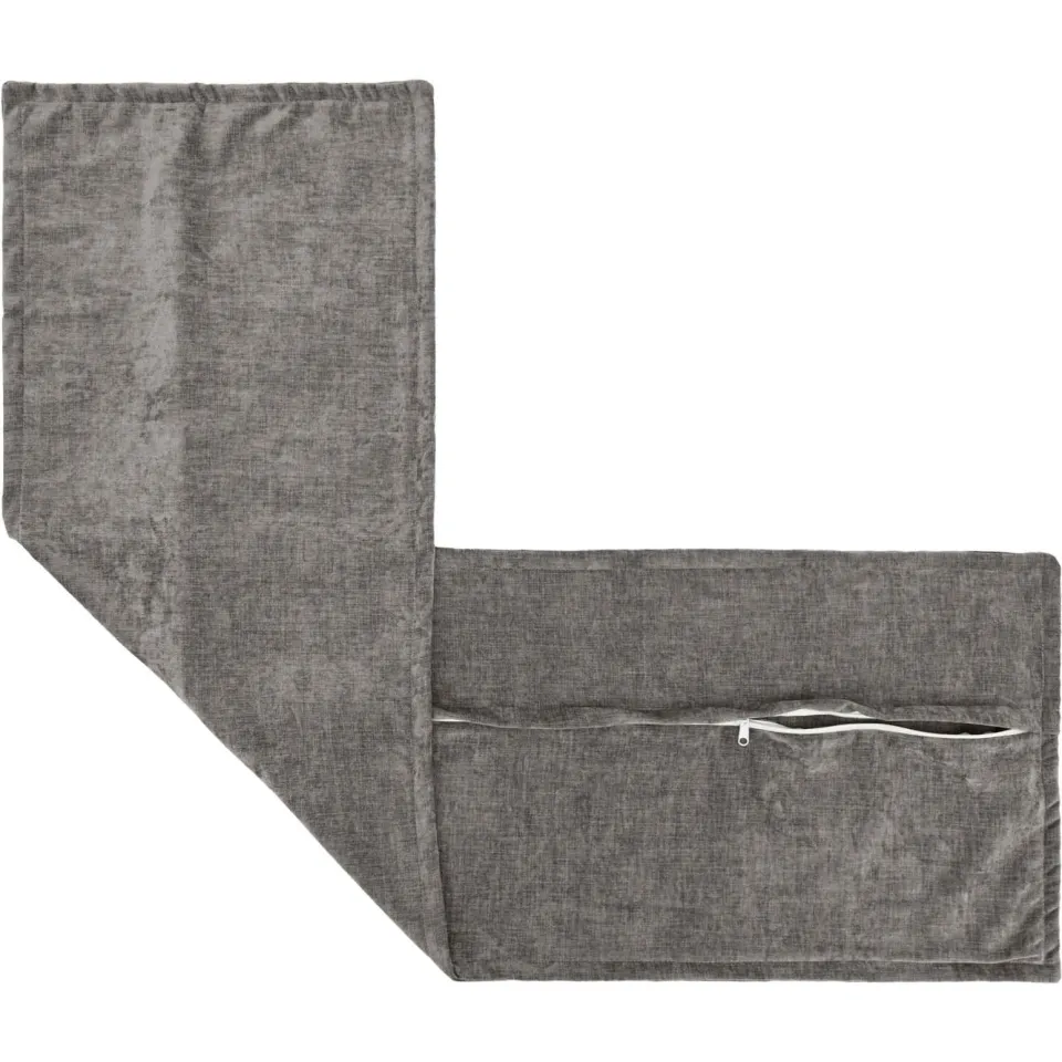 vidaXL Kussensloop HOUTEN Donkergrijs 40 x 145 cm Chenille Stof, foto 4