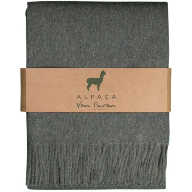 Van Buren Sinds 1861 Van Buren - Alpaca wollen plaid - Donker groen - Deken van alpaca wol - 200x150cm Donkergroen