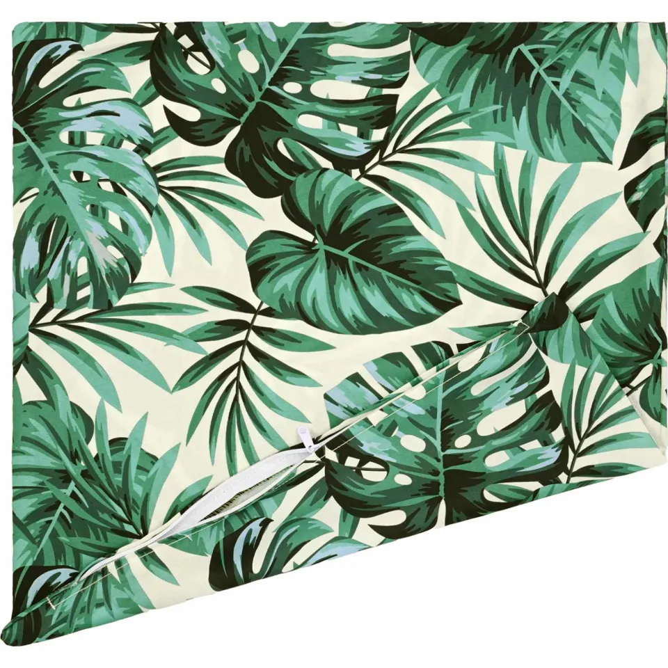 vidaXL Kussensloop 2 st HEERLEN Bladpatroon 50 x 50 cm Polyester groen, foto 4