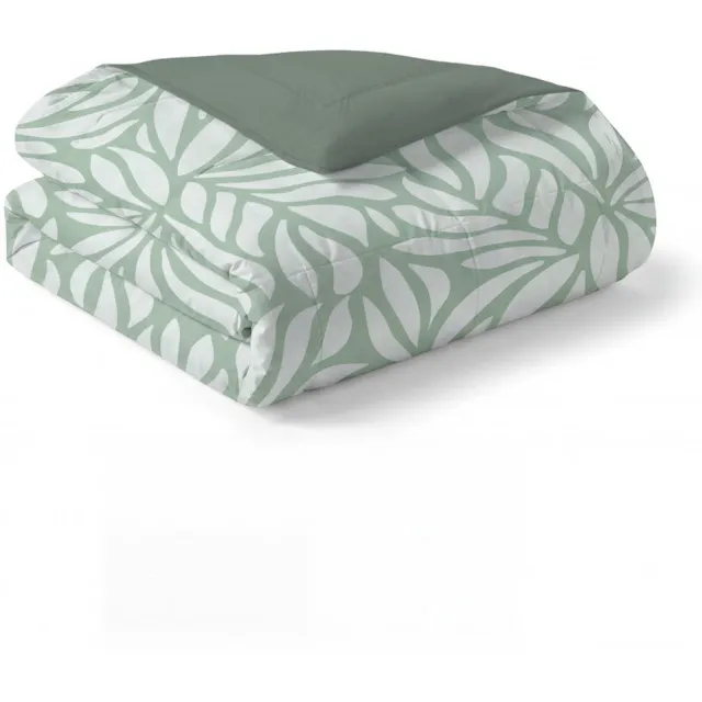 BYRKLUND Dekbed zonder overtrek Clean Leaves - 140x200 - 100% Polyester - Groen