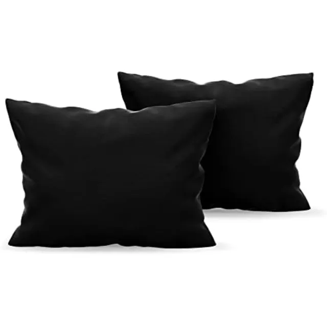 PromoHome Kussensloop 50x80 cm Zwart Microvezel Set van 2 Stuks - Hypoallergeen, Wasbaar, Drogerbestendig - Comfortabele Kussenslopen voor Slaapkamer