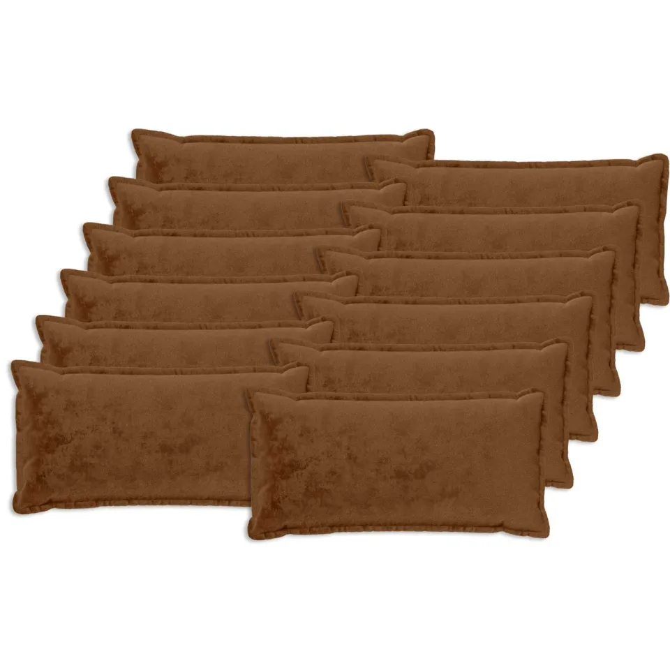 vidaXL Kussensloop 12 st HOUTEN Licht Bruin 40 x 80 cm Flanel, foto 3