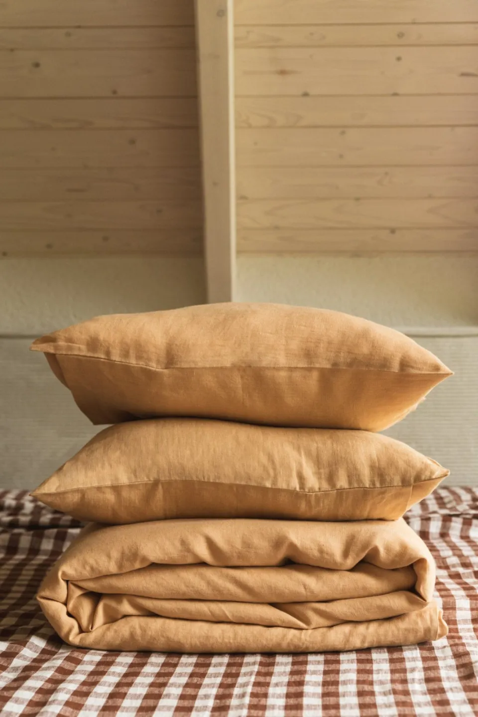 AmourLinen unisex vegan Beddengoedset Linnen Mosterd, foto 2
