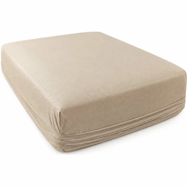SWGOTA Waterdicht hoeslaken van geborstelde stof, kaki, 90 x 200 cm, voor matrassen tot 30 cm hoog, met 1 kussensloop, 2-delig