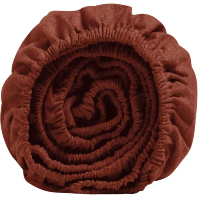 Yumeko hoeslaken flanel fluweel rood 180x210x30 - Biologisch & ecologisch Red Velvet
