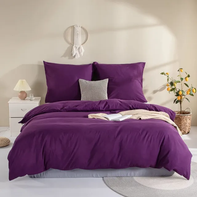 Unyqoos Comfortabel en stijlvol paars met ritssluiting voor tweepersoonsbed lila