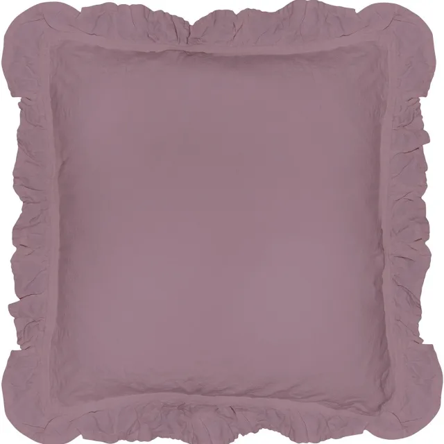 Darymex Sierkussenhoezen met Volant 40x40 cm - Lila / Heide - Set van 2 - 100% Katoen (123 g/m²) - Met Ruffles / Roesjes - Hoteloverslag - ECO Verpakking - Hypoallergeen Paars | Lila