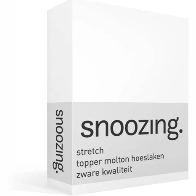 Snoozing Stretch - Topper - Molton - Hoeslaken - Eenpersoons - 90x200/220 cm of 100x200 cm - Wit