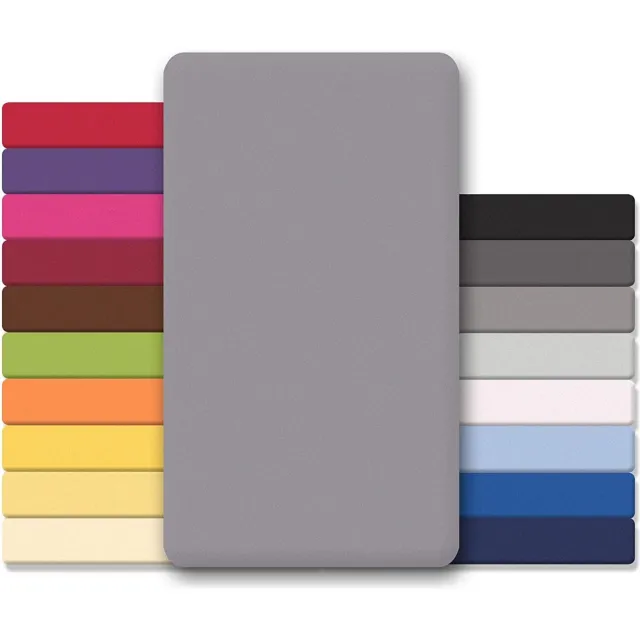 Lucina Topper Hoeslaken Jersey Katoen Stretch - donker grijs 200x200cm - 200x220cm