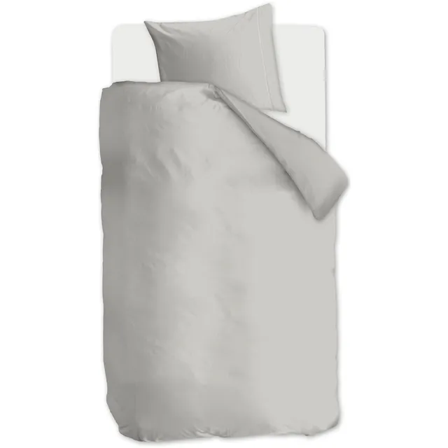 Auping Pearl grey satin Dekbedovertrek - Eenpersoons 140 x 220 cm - Katoensatijn - Grijs