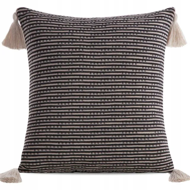 Eurofirany Boho Sierkussenhoes Zwart 45x45 cm met Franje
