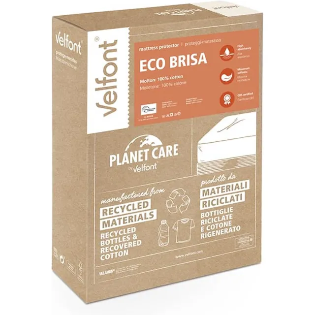 Velfont Eco Brisa - Matrasbeschermer - Molton - 200 x 200 Wit