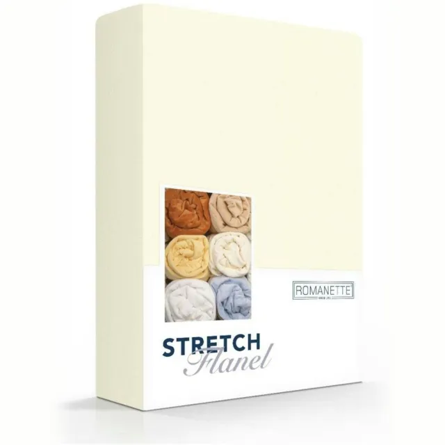 Romanette Luxe Hoeslaken Verwarmend Flanel Stretch - Ivoor Beige