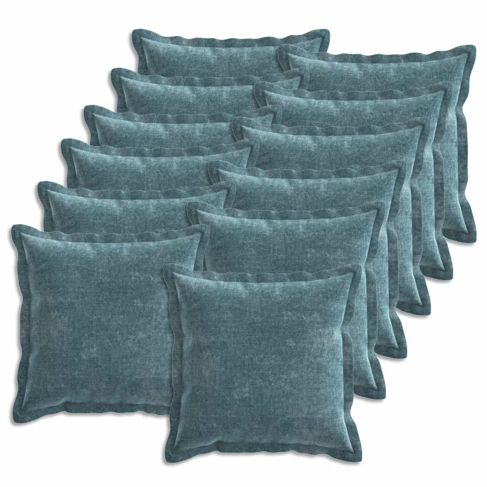 vidaXL Kussensloop 12 st HOUTEN Blauw 50 x 50 cm Chenille Stof, foto 3