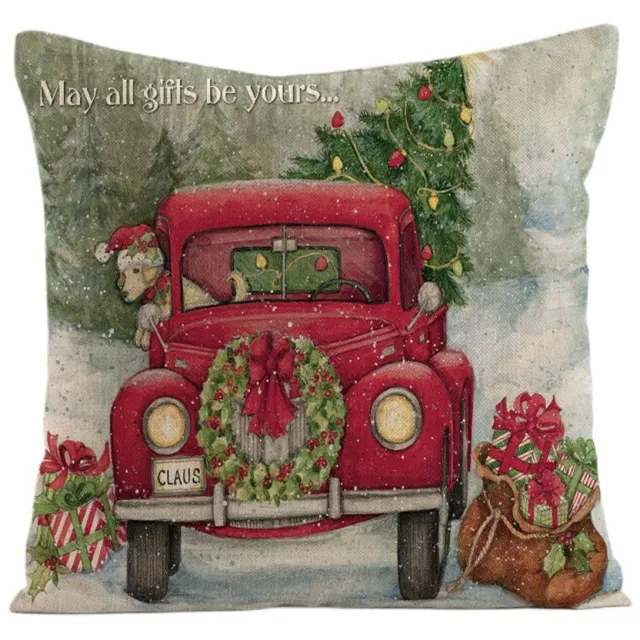 eCarla Kerst Sierkussenhoes 45x45 cm - Gezellige Feestdagen Sfeer multicolor