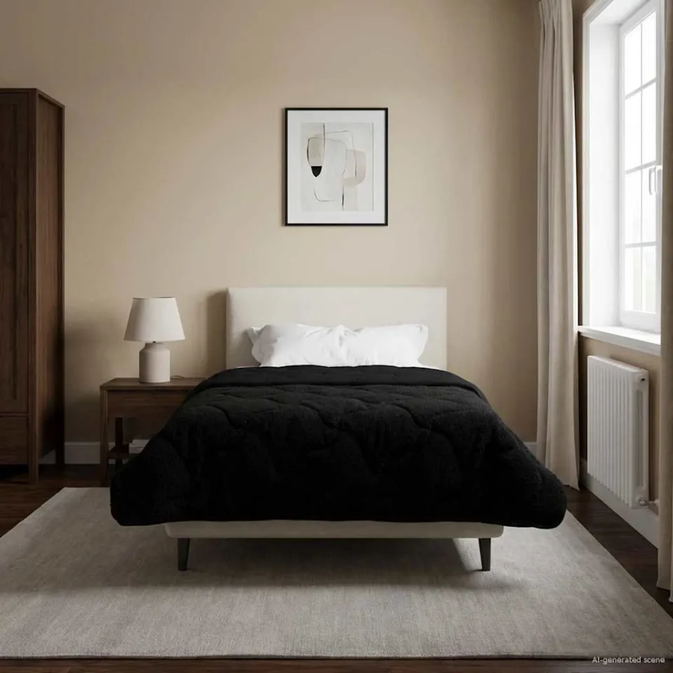 vidaXL Zomer Dekbed 155 x 200 cm Zomer Zwart Ademend, foto 4