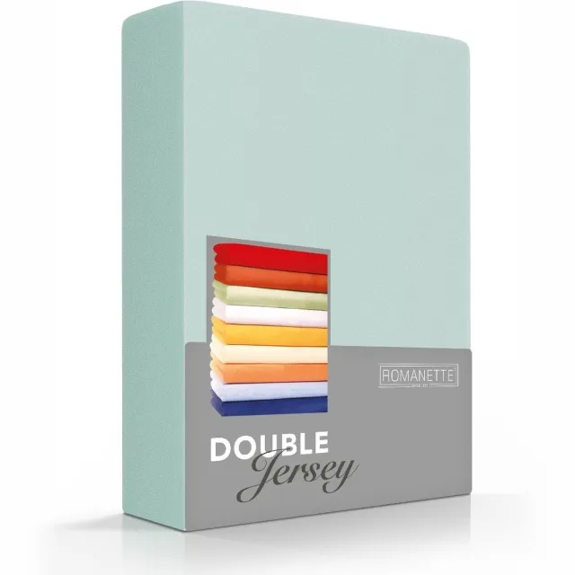 Romanette Luxe Dubbel Jersey Hoeslaken - 1 Persoon 80/90/100x200/210/220 cm - Misty Groen