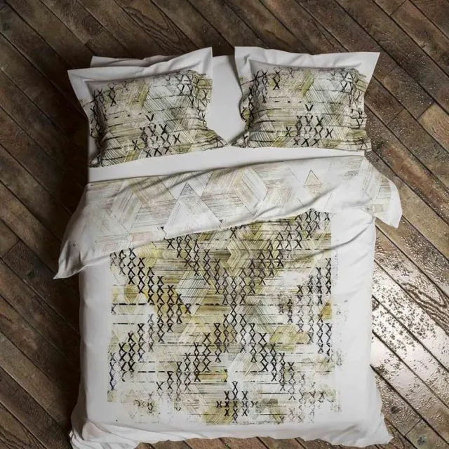 Heckettlane Heckett & Lane dekbedovertrek Tropez Golden Green 200x200/220 groen