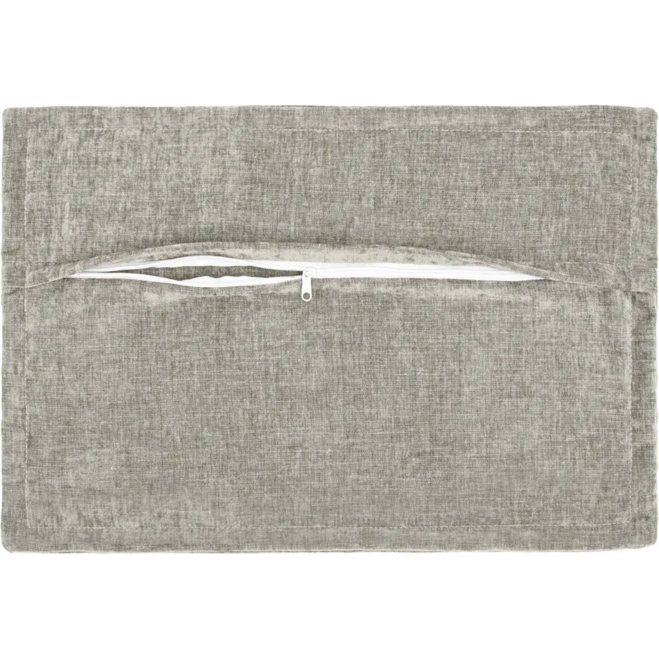 vidaXL Kussensloop 2 st HOUTEN Lichtgrijs 30 x 50 cm Chenille Stof, foto 4