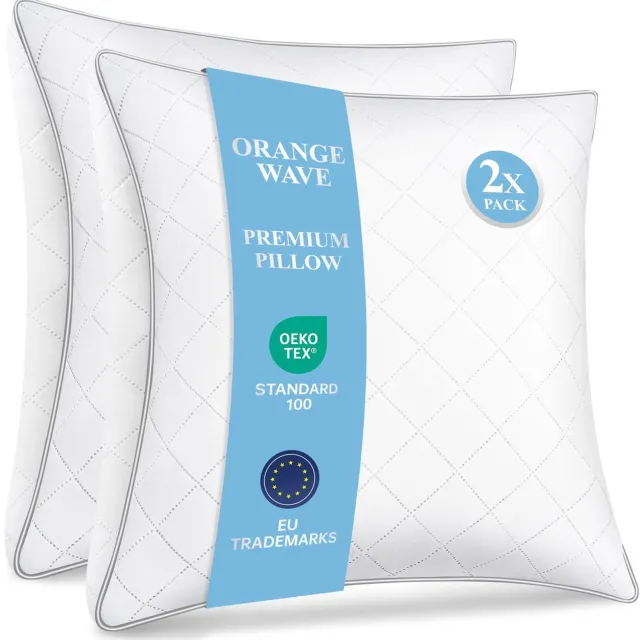Duraxl Kussen - Ergonomisch - 60 x 60 cm - Set van 2 - Microvezel Oranje